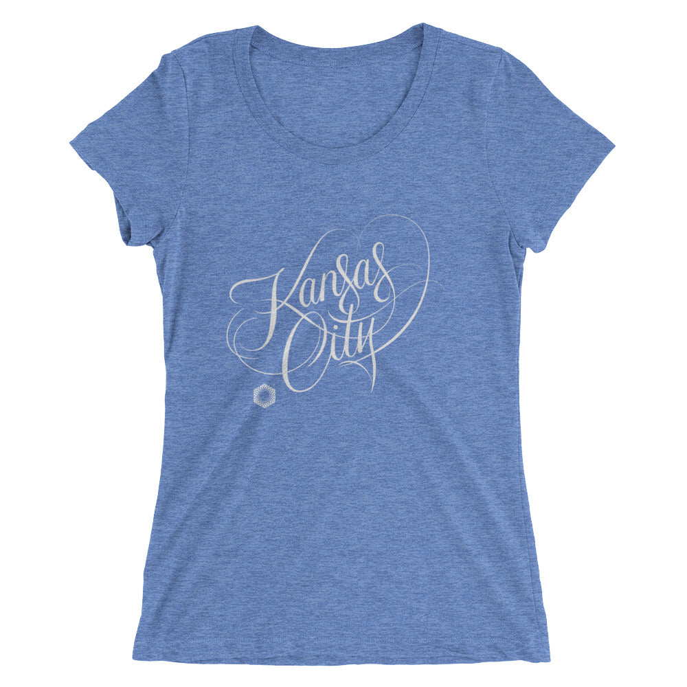 Kansas City Script: Ladies Tri-Blend  Short Sleeve T-shirt